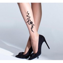 Eleganckie rajstopy 5XL 20 DEN z imitacją tatuażu